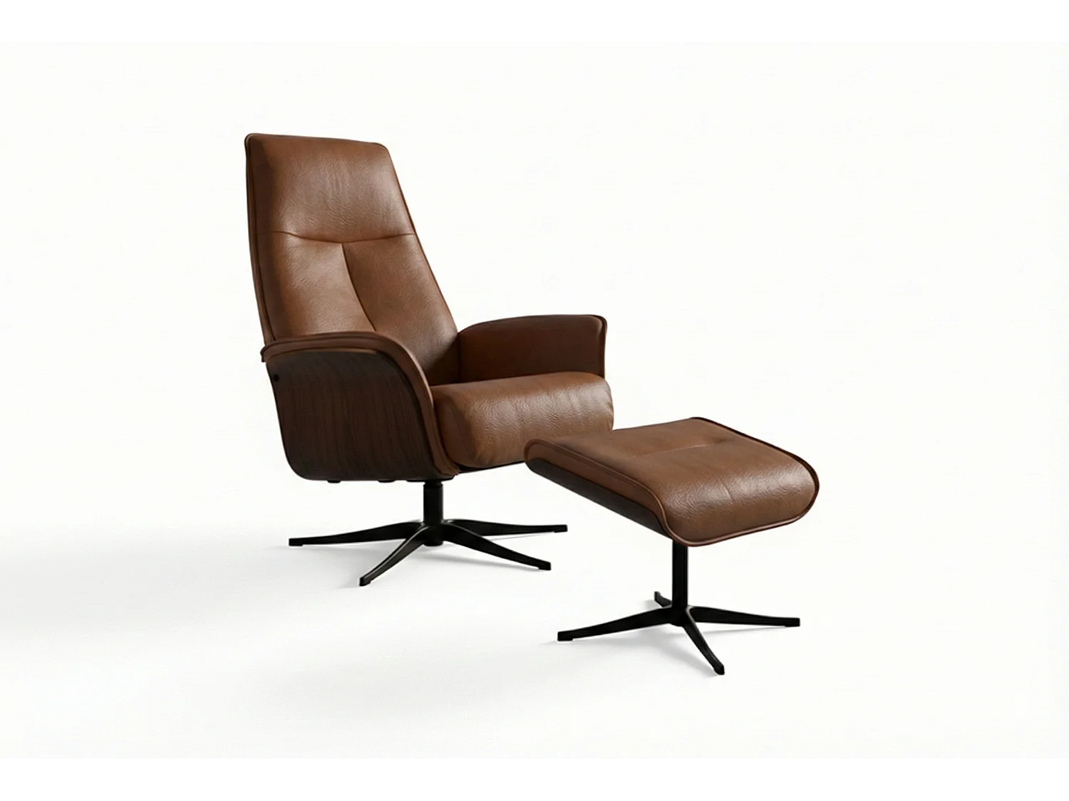 Poltrona relax - marrone pelle - FERREIRA