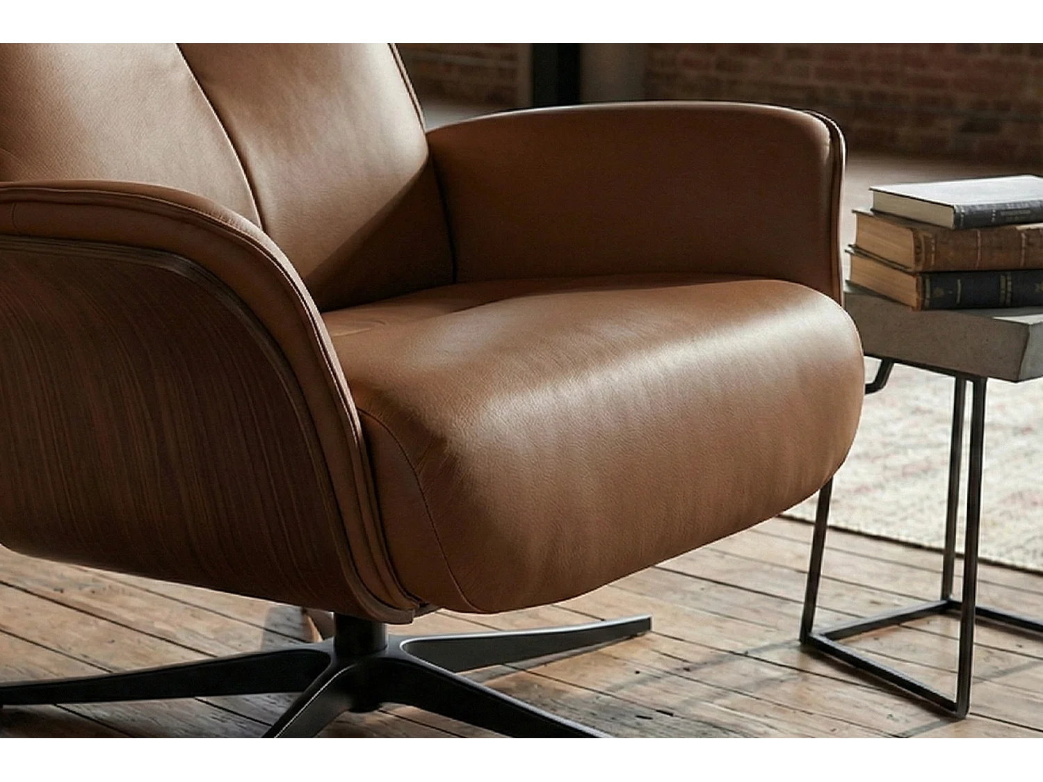 Poltrona relax - marrone pelle - FERREIRA