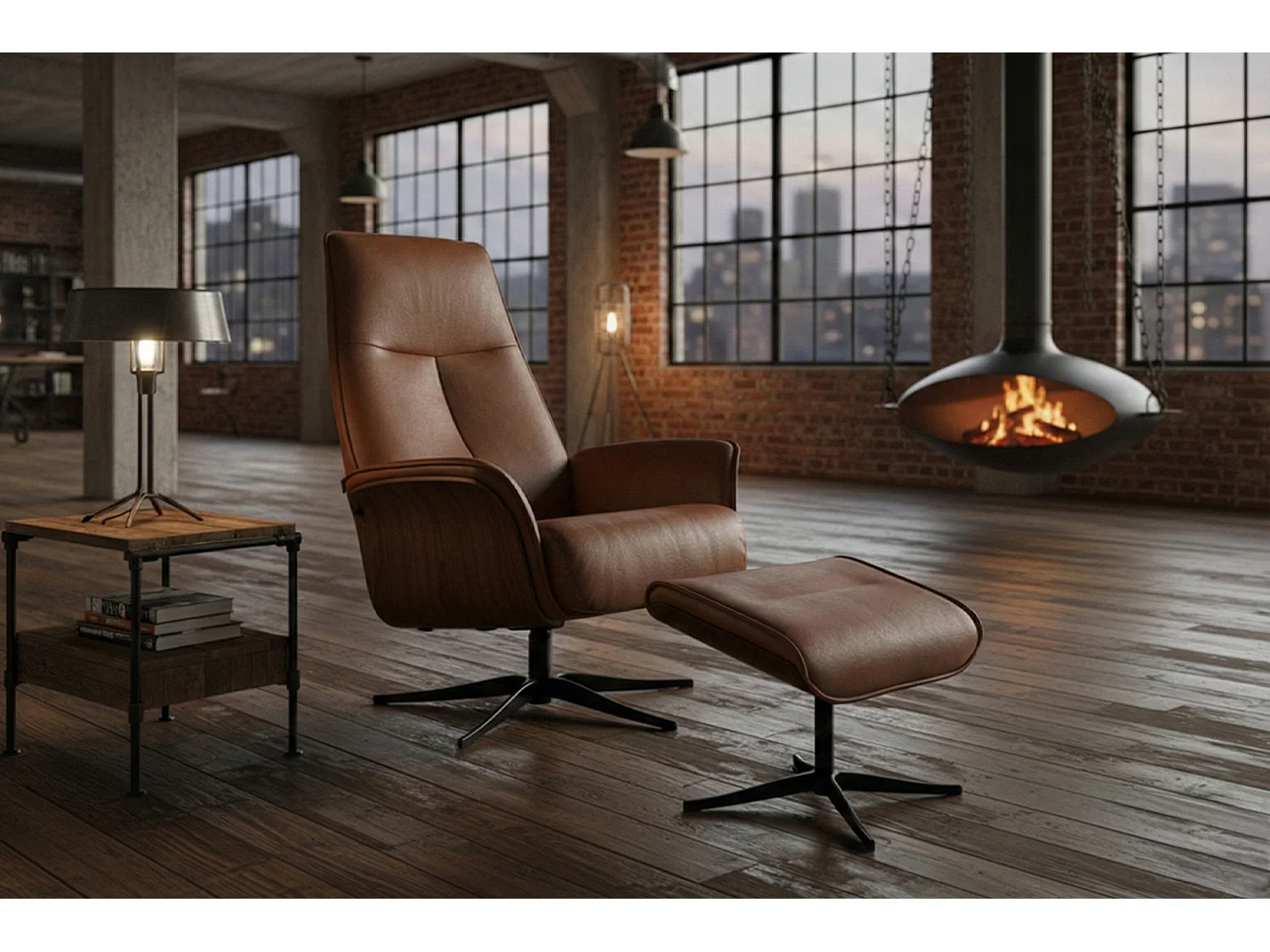 Relaxfauteuil - Bruin Leer - FERREIRA