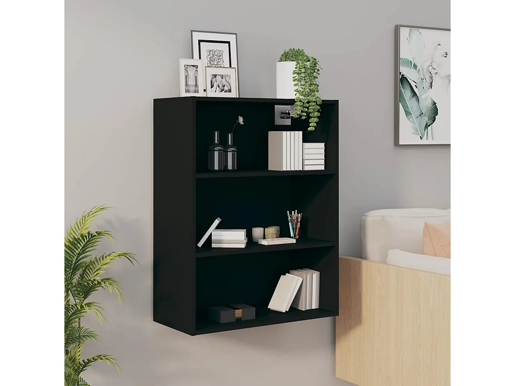 Armoire murale suspendue Noir 69,5x32,5x90 cm