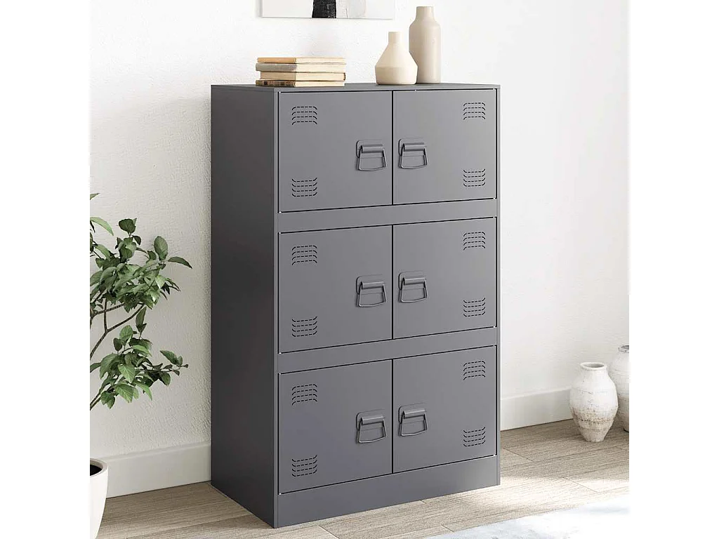 Sideboard Anthrazit 67x39x107 cm Stahl