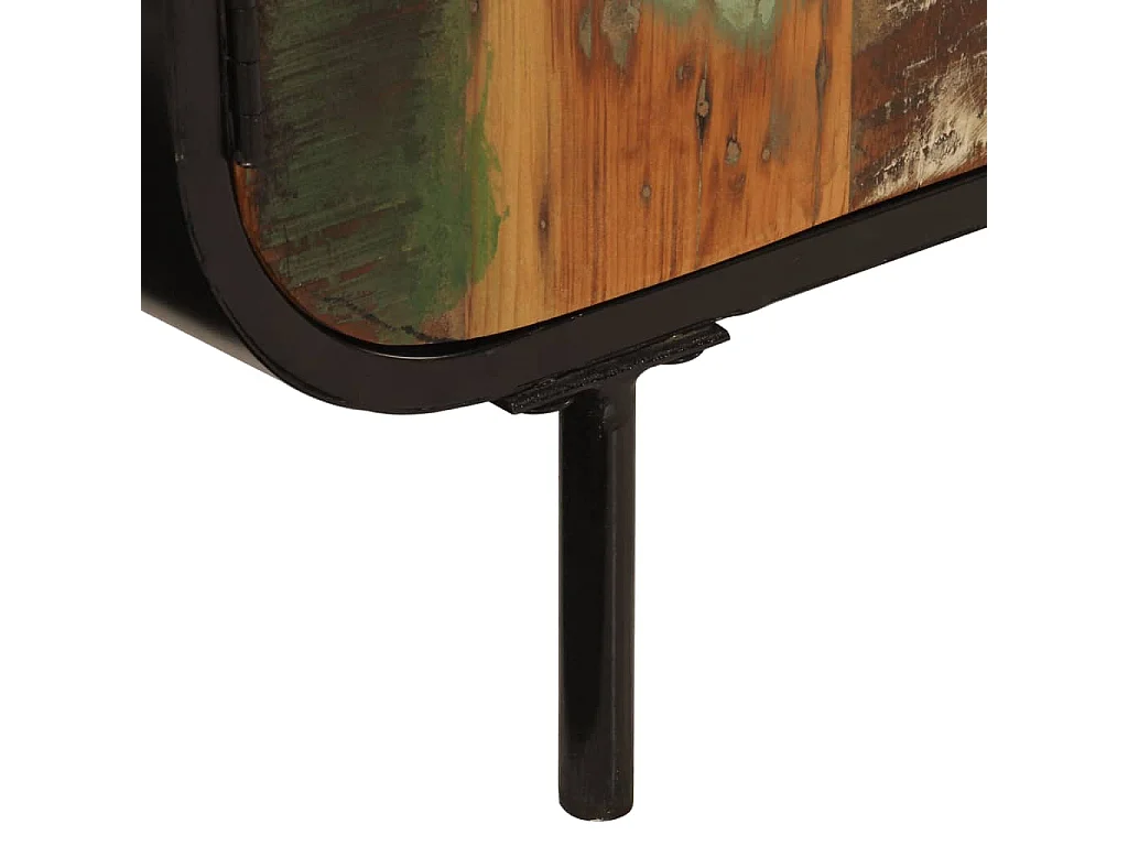 Aparador 140x35x70 cm madeira recuperada maciça e metal