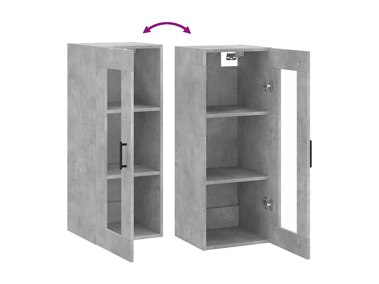 Wandkast 34,5x34x90 cm betongrijs