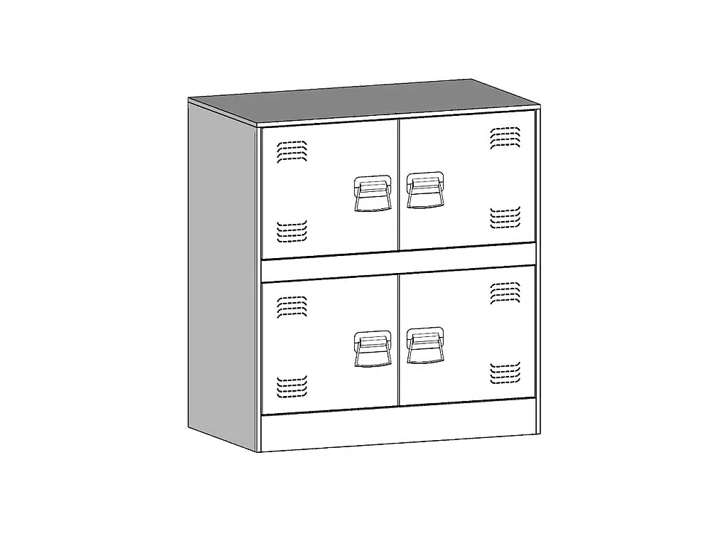 Credenza Nera 67x39x73 cm in Acciaio