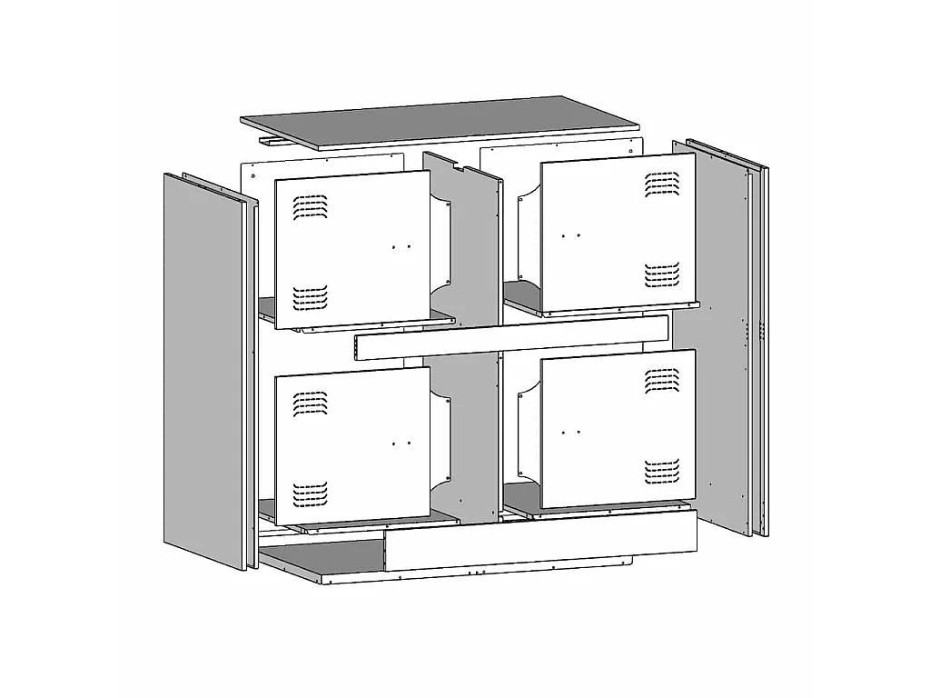 Credenza Nera 67x39x73 cm in Acciaio