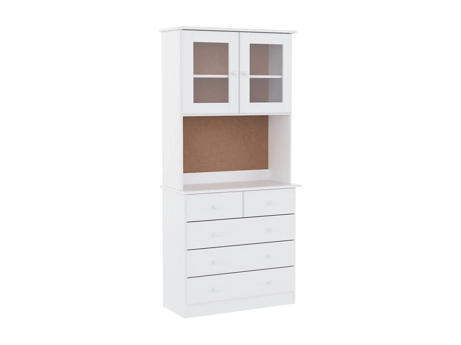 Credenza ALTA Bianca 77x35x165 cm in Legno Massello di Pino