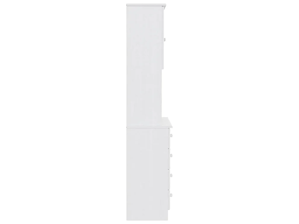 Hoge kast ALTA 77x35x165 cm massief grenenhout wit