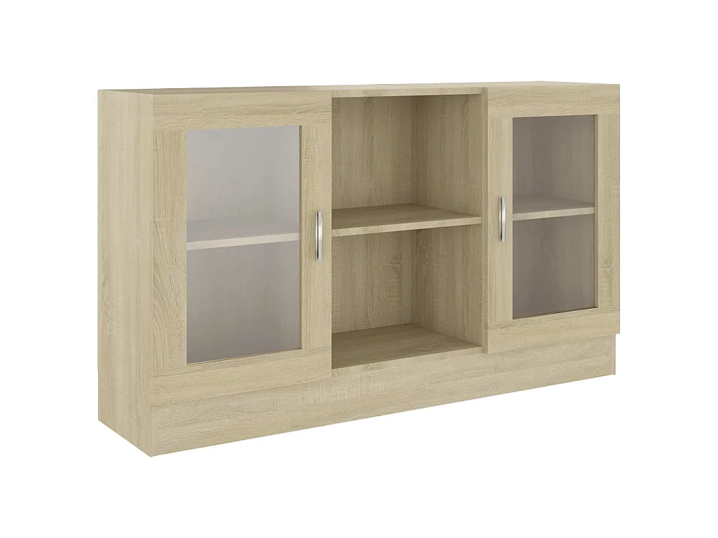 Armário vitrine derivados de madeira carvalho sonoma