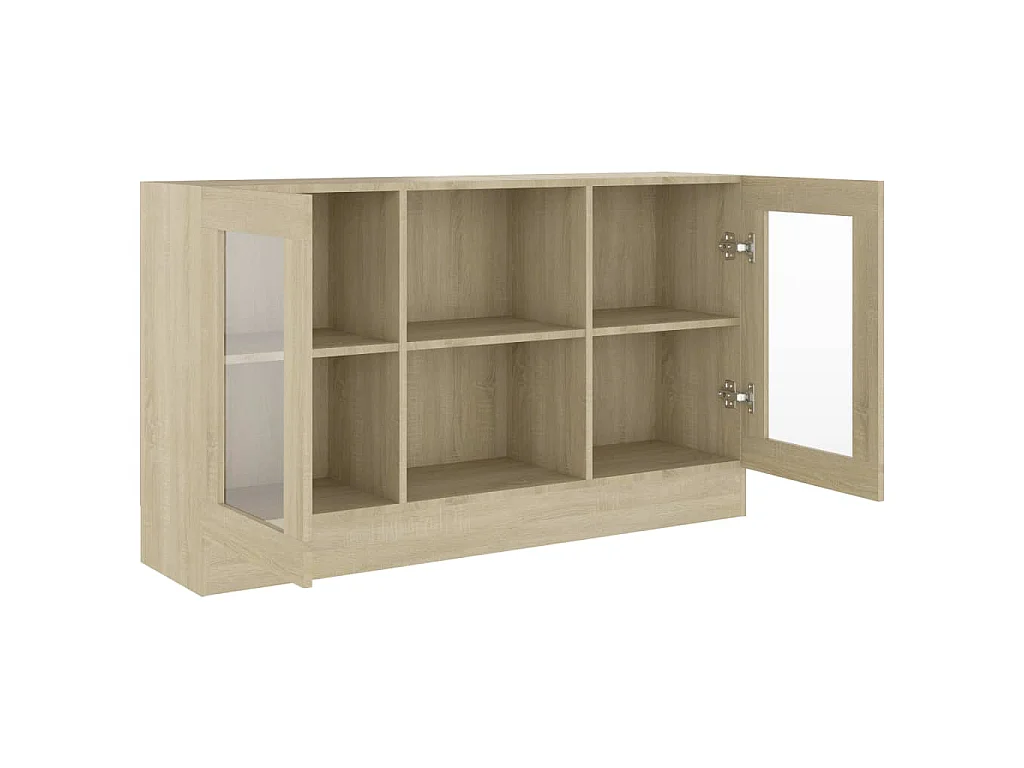 Armário vitrine derivados de madeira carvalho sonoma