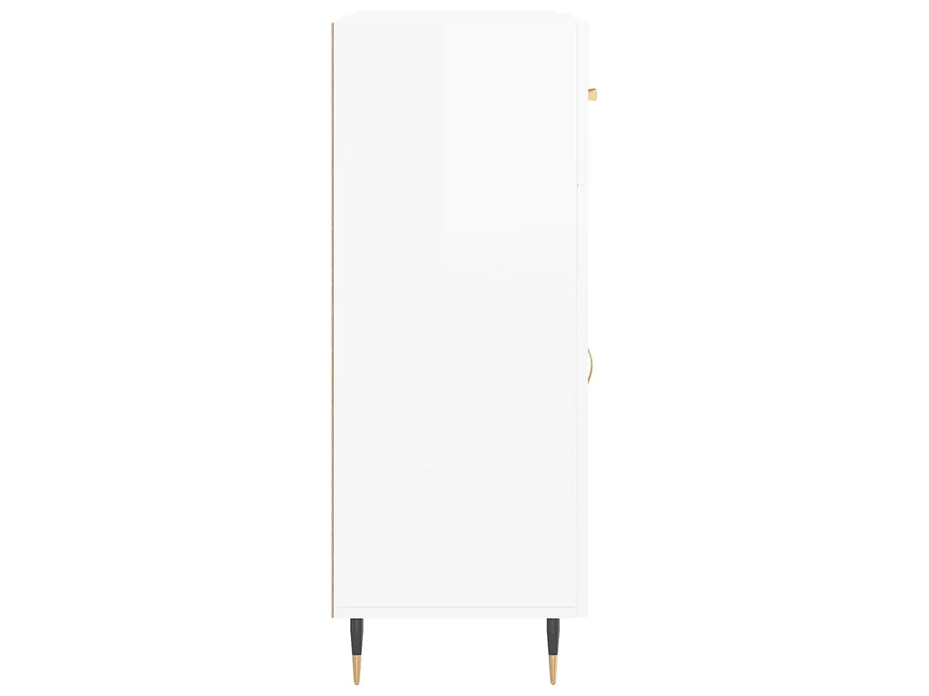 Buffet Blanc brillant 69,5x34x90 cm Bois d'ingénierie