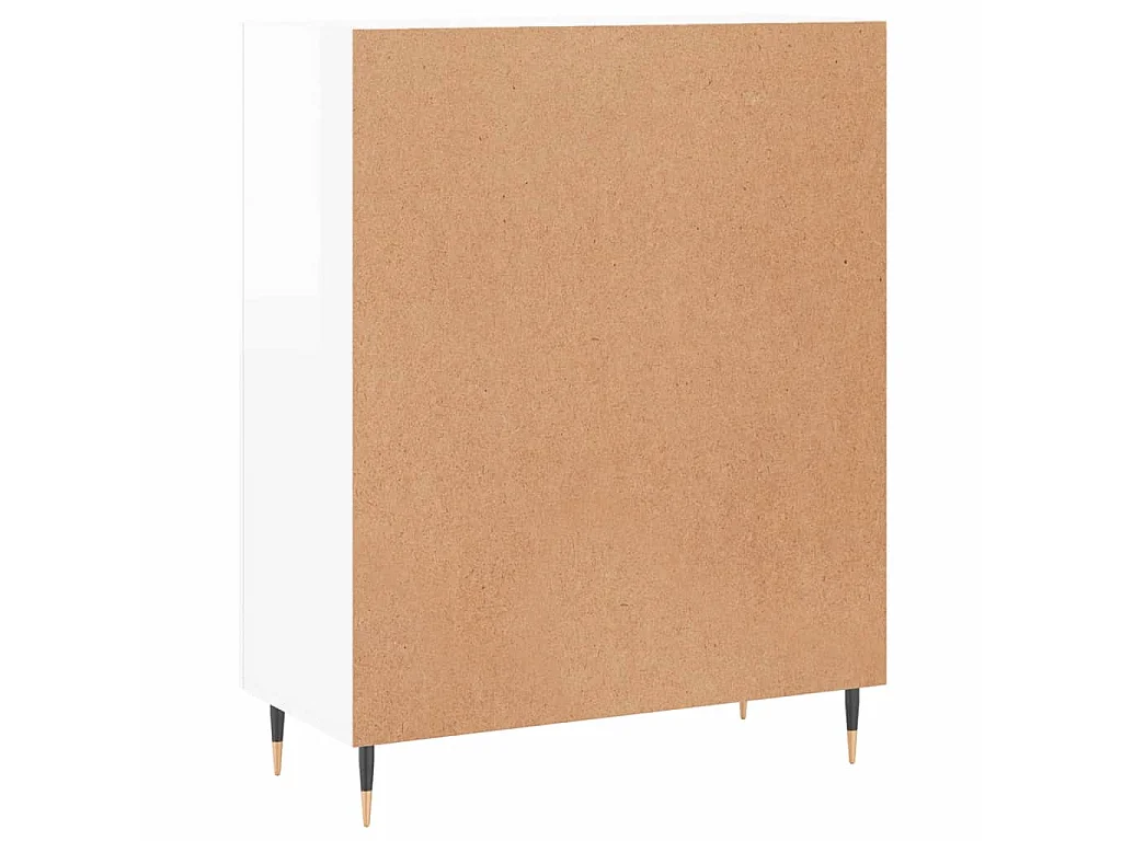 Buffet Blanc brillant 69,5x34x90 cm Bois d'ingénierie