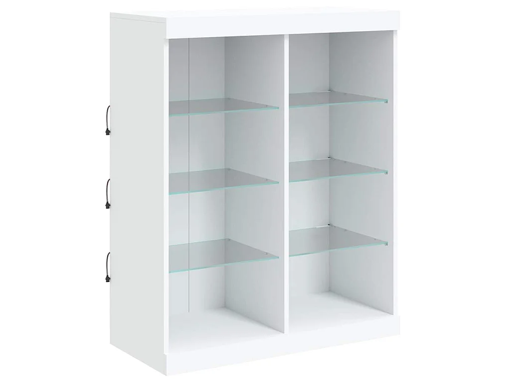Dressoirs met LED-verlichting 3 st bewerkt hout wit