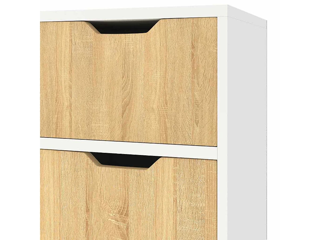 Buffet blanc et chêne sonoma 90x30x72 cm bois d'ingénierie