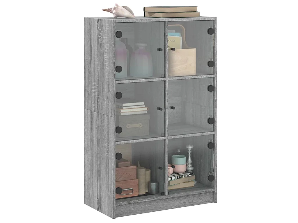 Highboard mit Türen Grau Sonoma 68x37x109 cm Holzwerkstoff