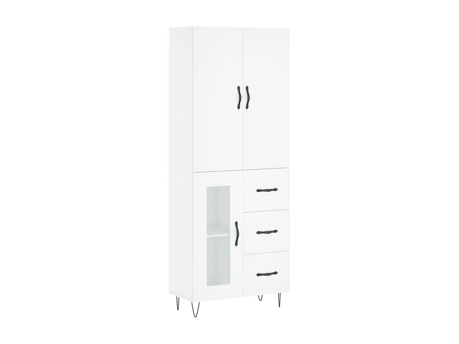 Buffet haut Blanc 69,5x34x180 cm Bois d'ingénierie