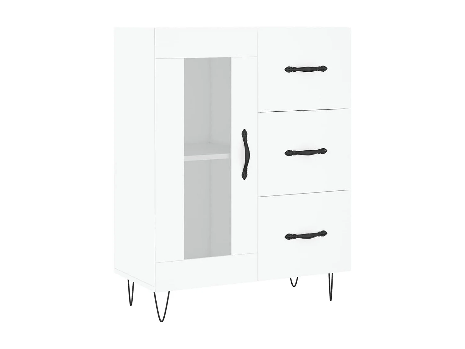 Buffet haut Blanc 69,5x34x180 cm Bois d'ingénierie