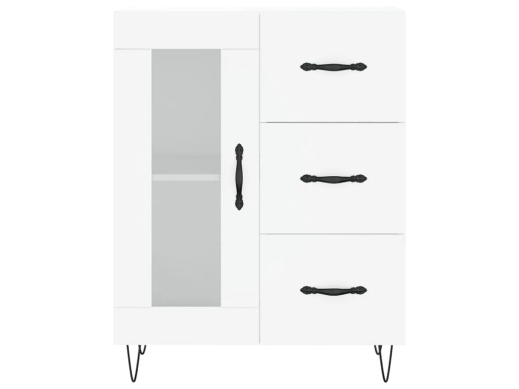 Hoge kast 69,5x34x180 cm bewerkt hout wit