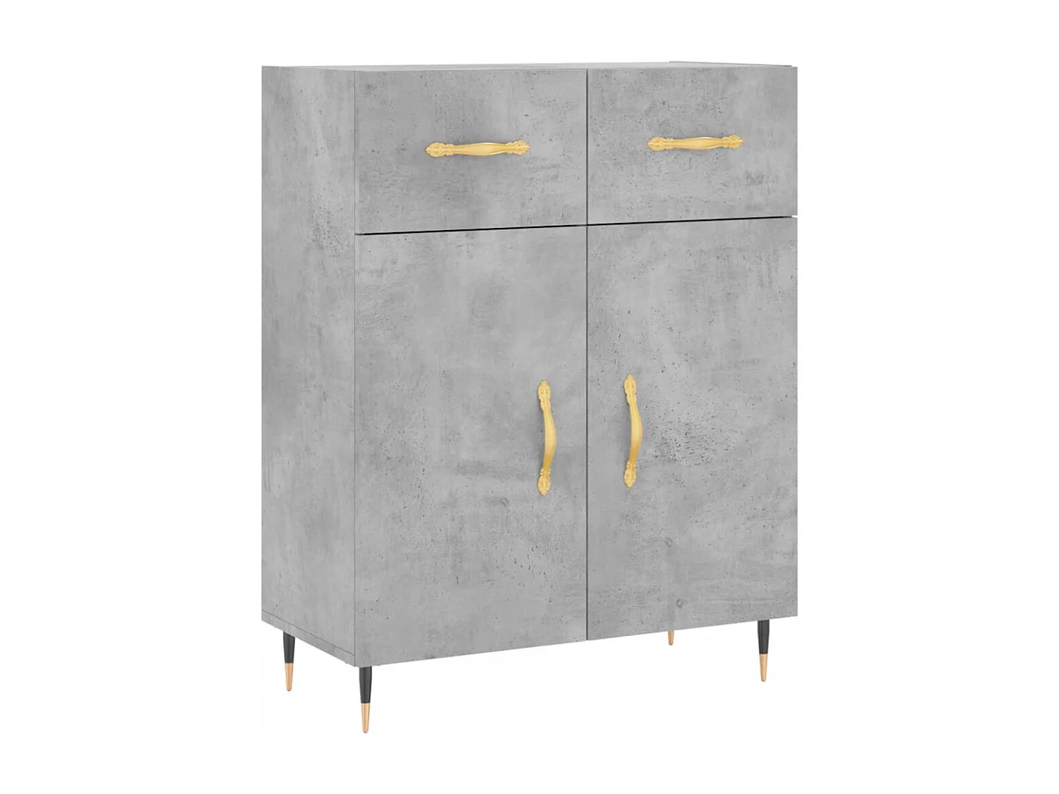 Buffet haut Gris béton 69,5x34x180 cm Bois d'ingénierie