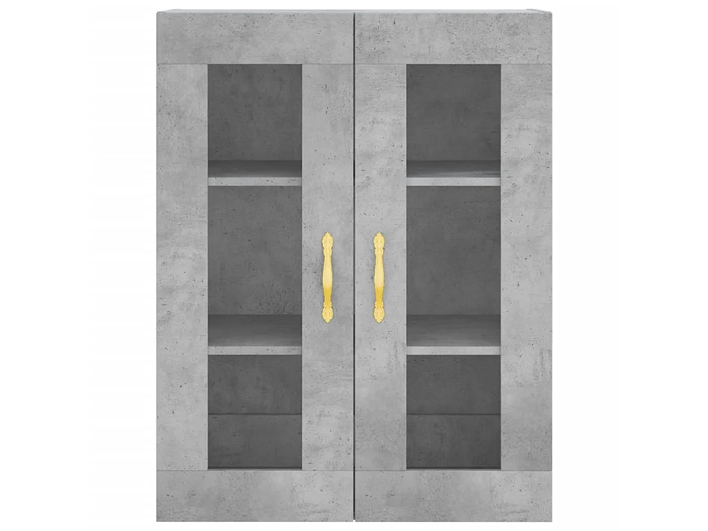 Buffet haut Gris béton 69,5x34x180 cm Bois d'ingénierie