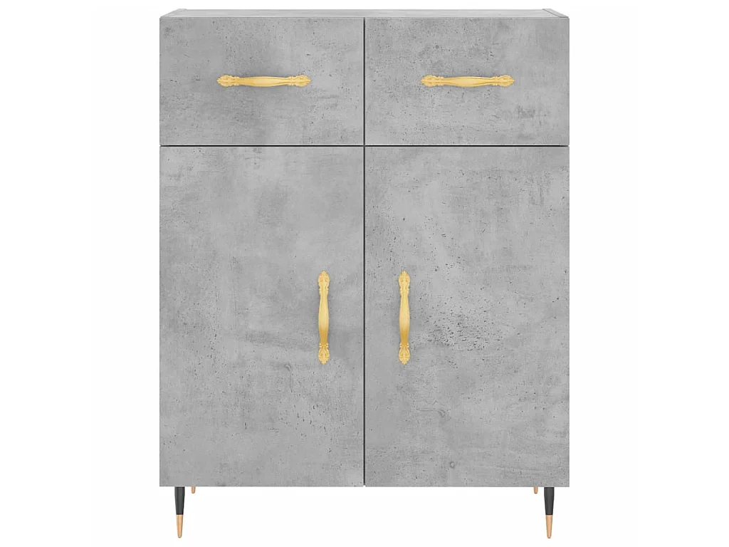 Buffet haut Gris béton 69,5x34x180 cm Bois d'ingénierie