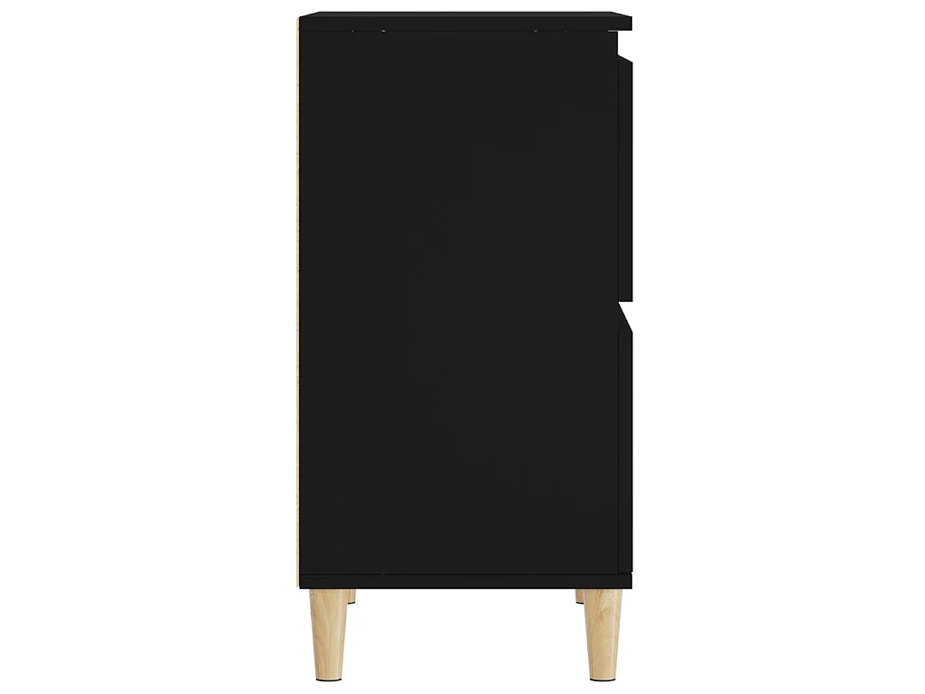 Buffets 3 pcs noir 60x35x70 cm bois d'ingénierie