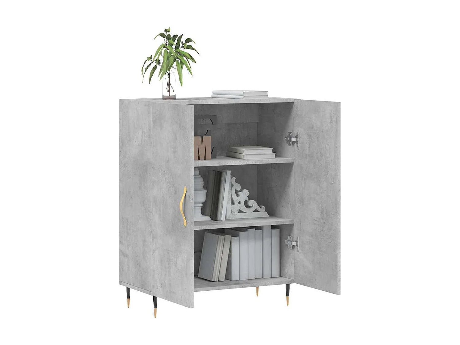 Buffet gris béton 69,5x34x90 cm bois d'ingénierie