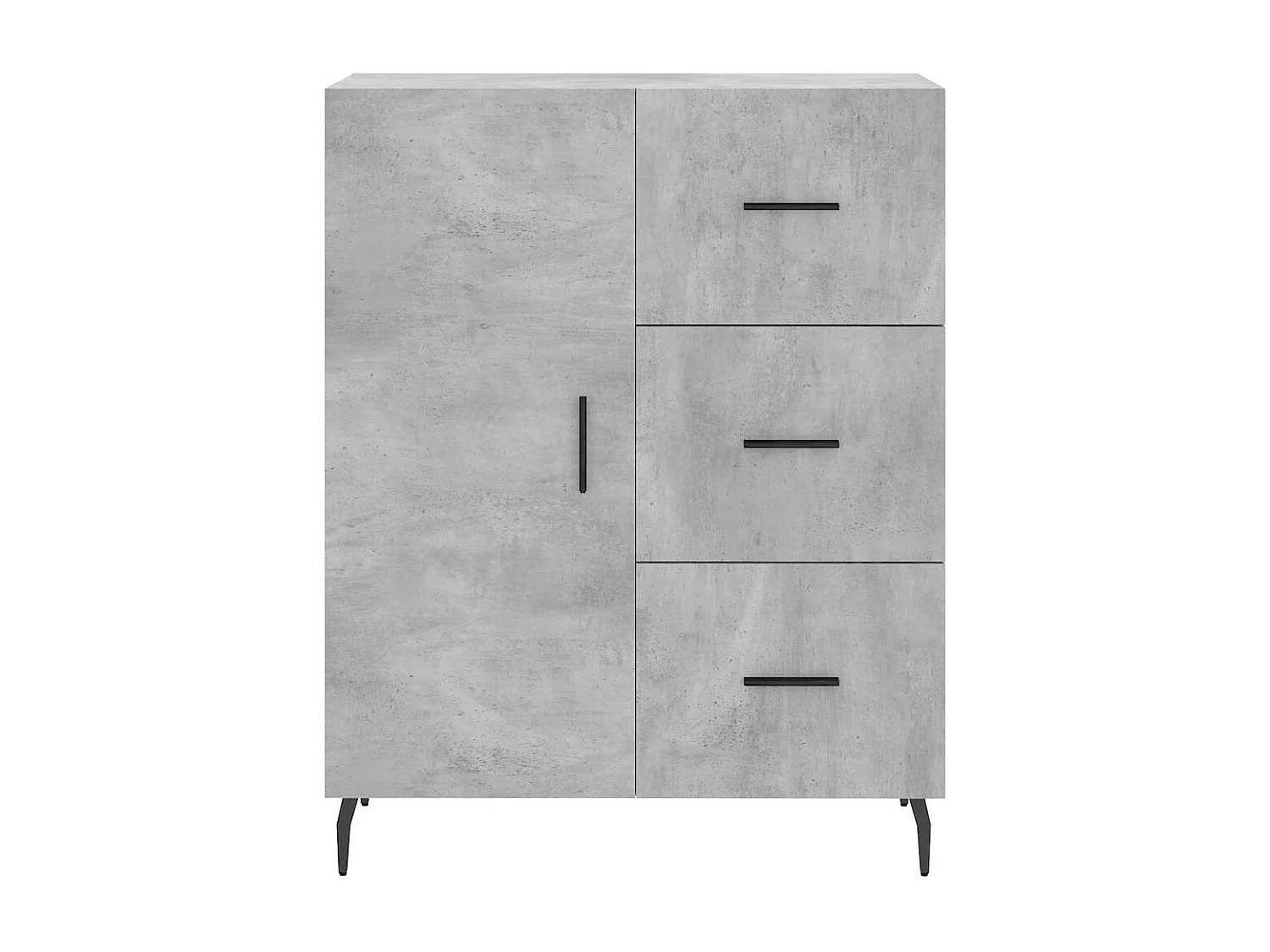 Buffet haut Gris béton 69,5x34x180 cm Bois d'ingénierie