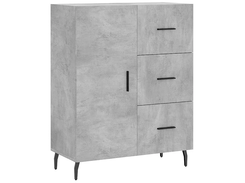 Buffet haut Gris béton 69,5x34x180 cm Bois d'ingénierie