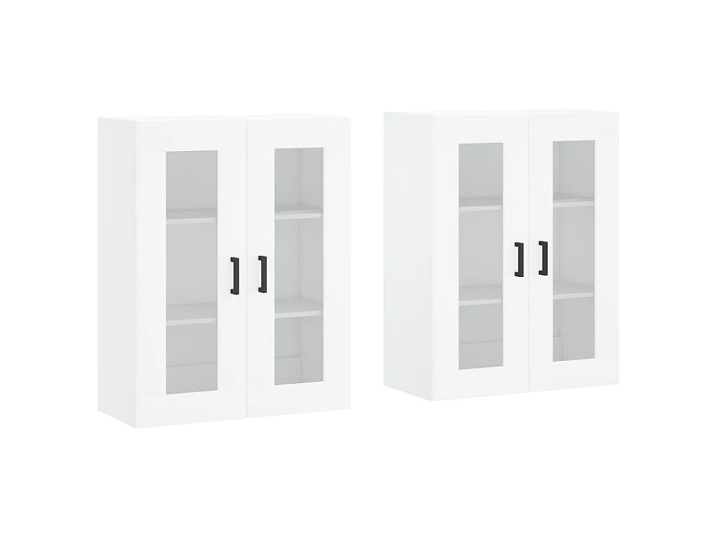 Hangkasten 2 st bewerkt hout wit