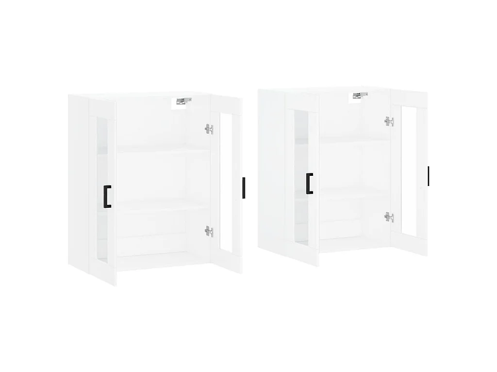 Hangkasten 2 st bewerkt hout wit