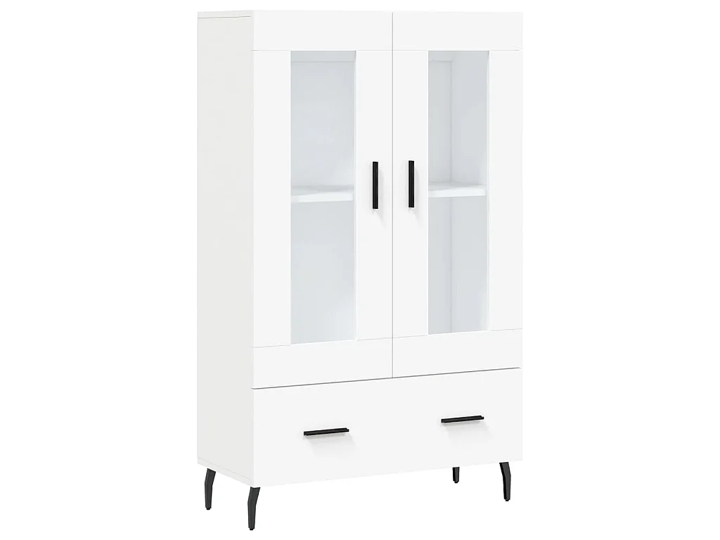 Hoge kast 69,5x31x115 cm bewerkt hout wit