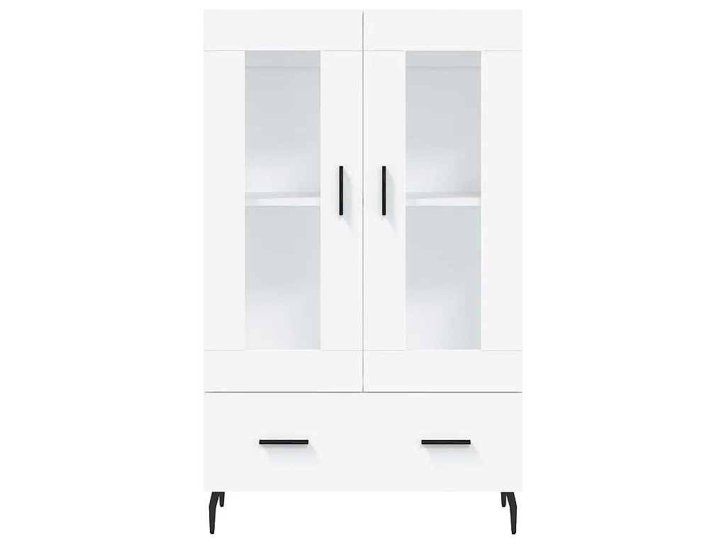 Hoge kast 69,5x31x115 cm bewerkt hout wit