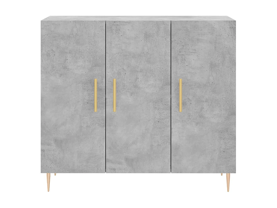 Buffet gris béton 90x34x80 cm bois d'ingénierie
