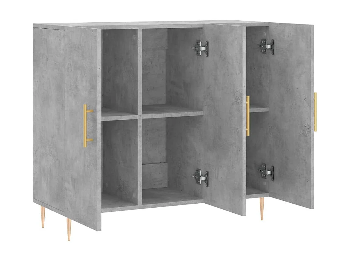 Buffet gris béton 90x34x80 cm bois d'ingénierie