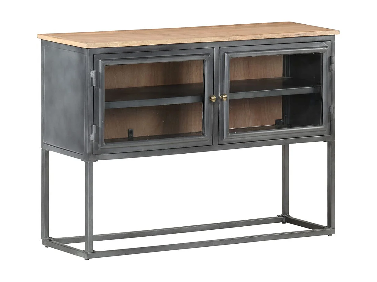 Buffet Gris 100x30x70 cm Bois d'acacia massif