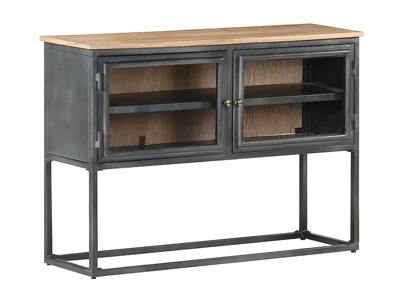 Buffet Gris 100x30x70 cm Bois d'acacia massif