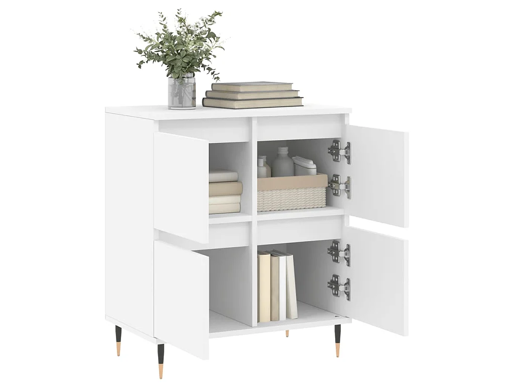 Dressoir 60x35x70 cm bewerkt hout wit