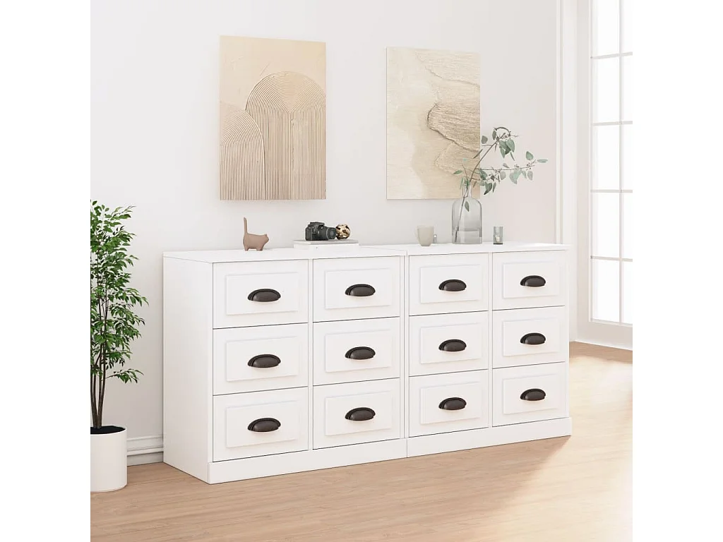 Aparadores 2 pcs derivados de madeira branco