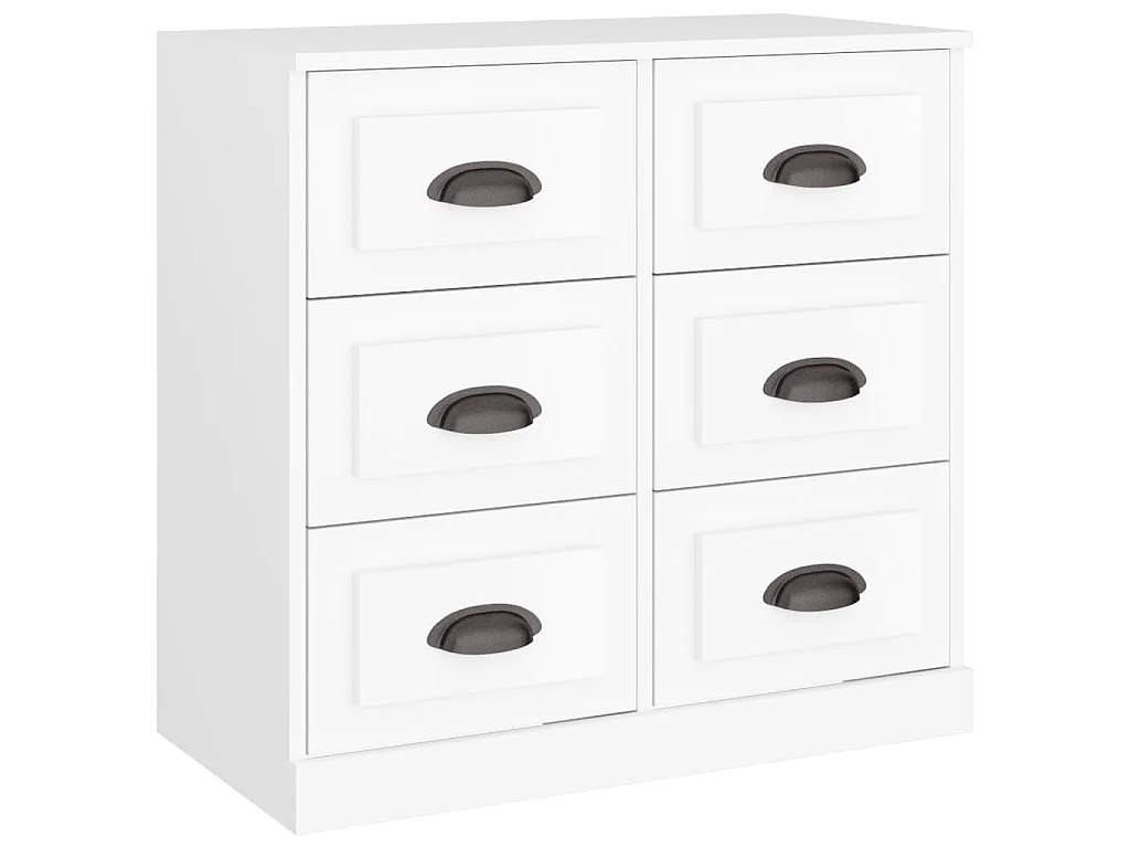 Buffets 2 pcs blanc bois d'ingénierie