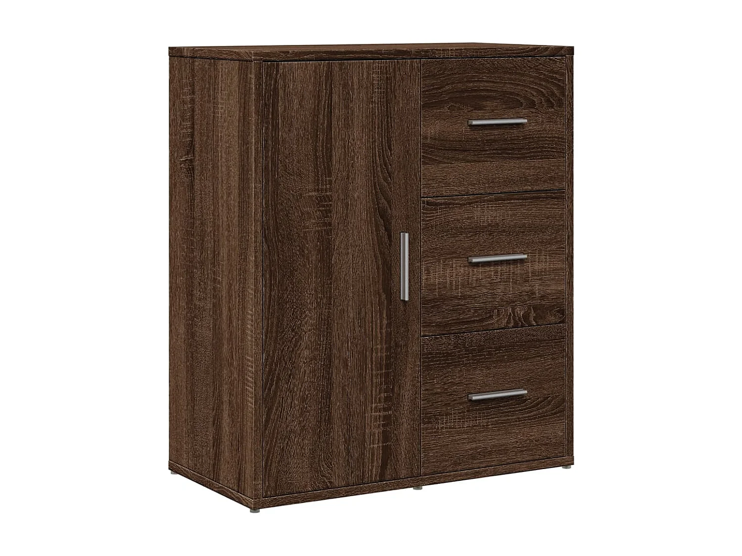 Credenza Rovere Marrone 60x31x70 cm in Legno Multistrato