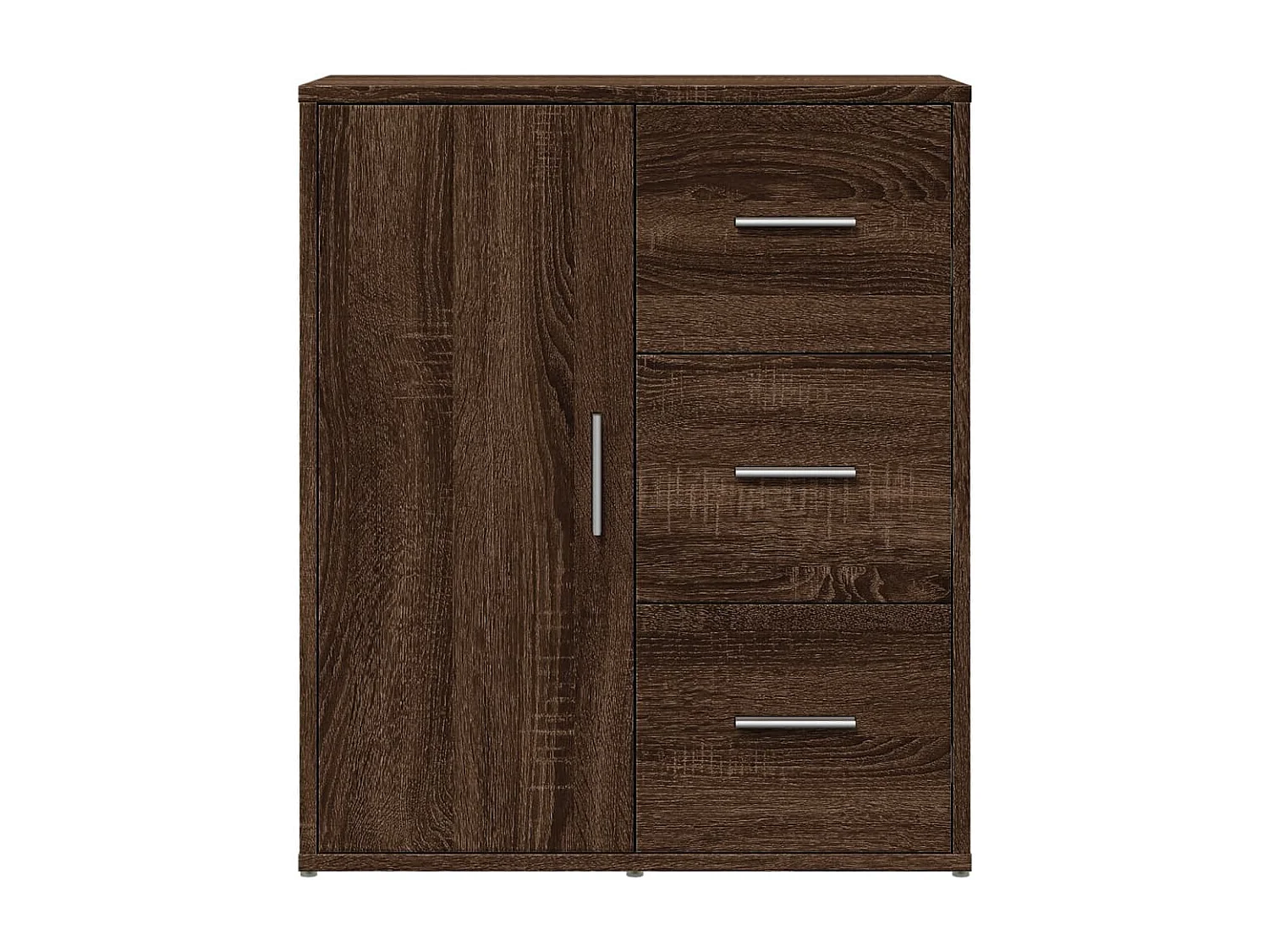 Credenza Rovere Marrone 60x31x70 cm in Legno Multistrato