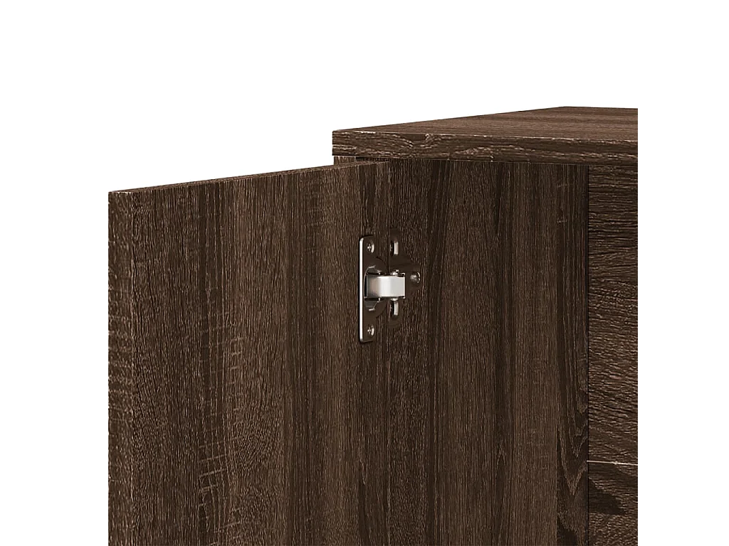 Credenza Rovere Marrone 60x31x70 cm in Legno Multistrato