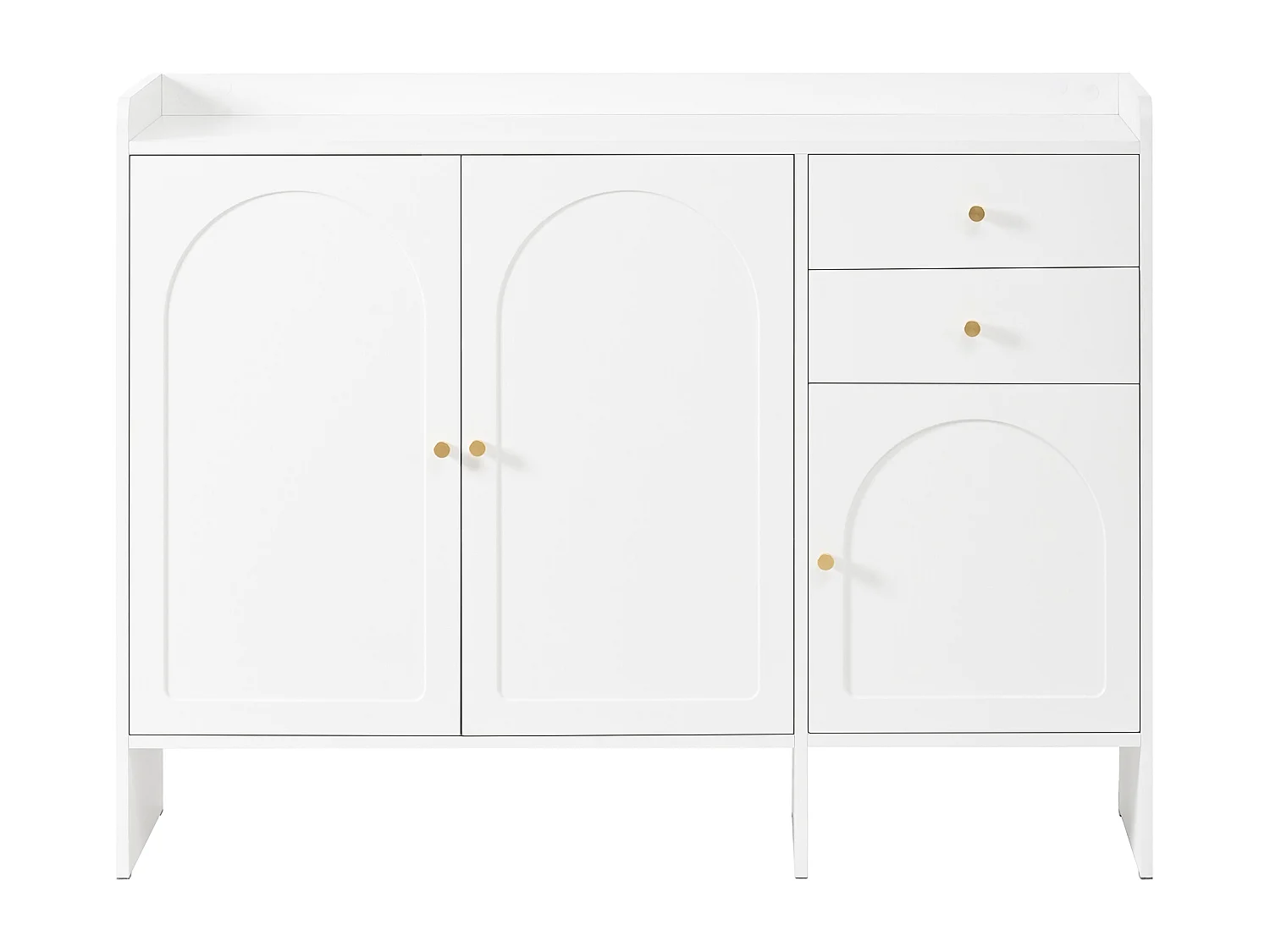 Meuble à chaussures moderne - 120 x 35 x 90 cm - avec 3 portes + 2 tiroirs - pour entrée/hall d'entrée - MDF - blanc