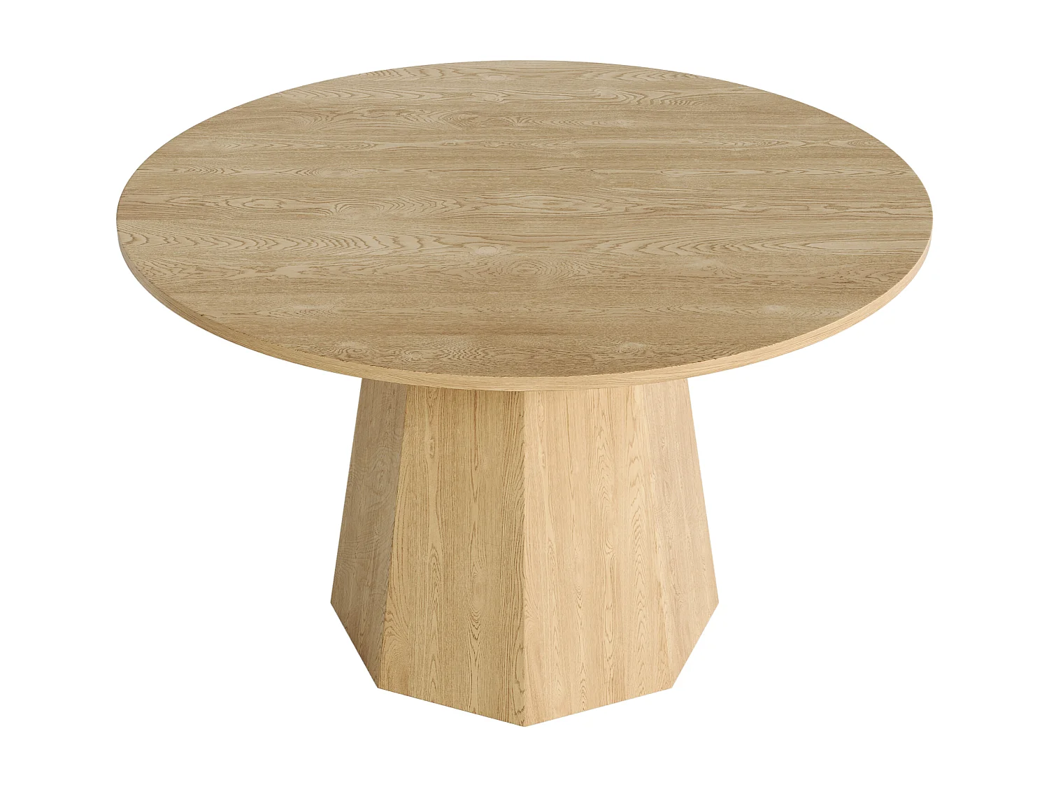 Ronde eettafel - voor 4 tot 6 personen - 120 x 120 x 75 cm - minimalistische Scandinavische stijl - MDF - naturel