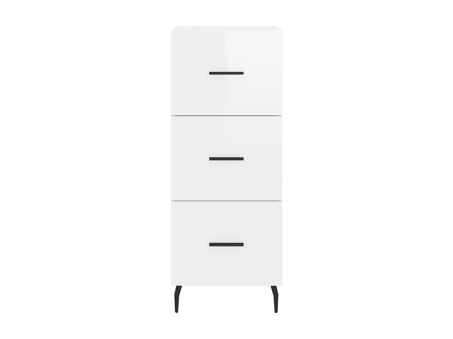 Credenza Bianco Lucido 34,5x34x90 cm in Legno Multistrato