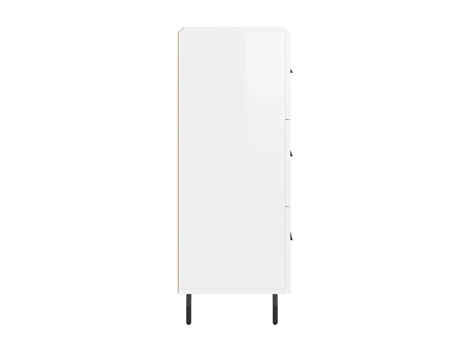 Credenza Bianco Lucido 34,5x34x90 cm in Legno Multistrato