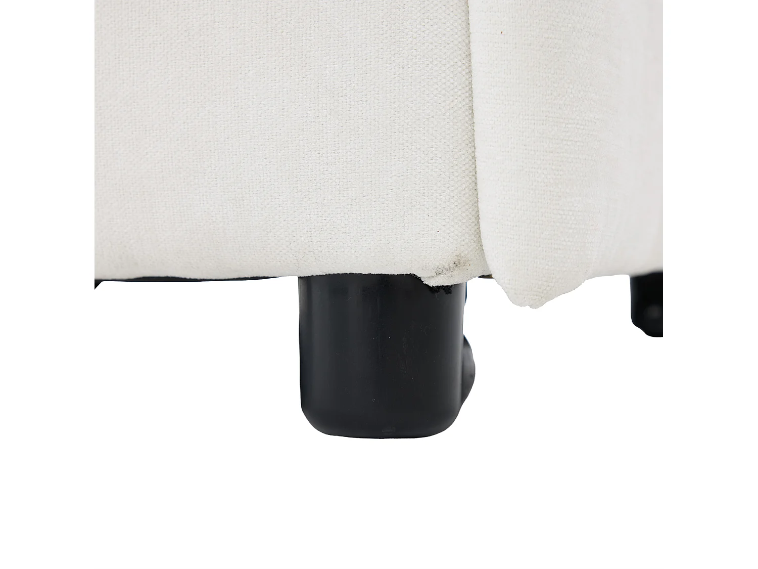 Canapé-lit convertible - 68 x 95 x 76 cm - avec dossier réglable + profondeur d'assise ajustable  - tissu - blanc