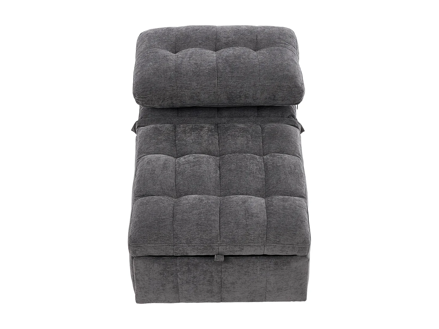 Canapé-lit convertible - 68 x 95 x 76 cm - avec dossier réglable + profondeur d'assise ajustable  - tissu - gris