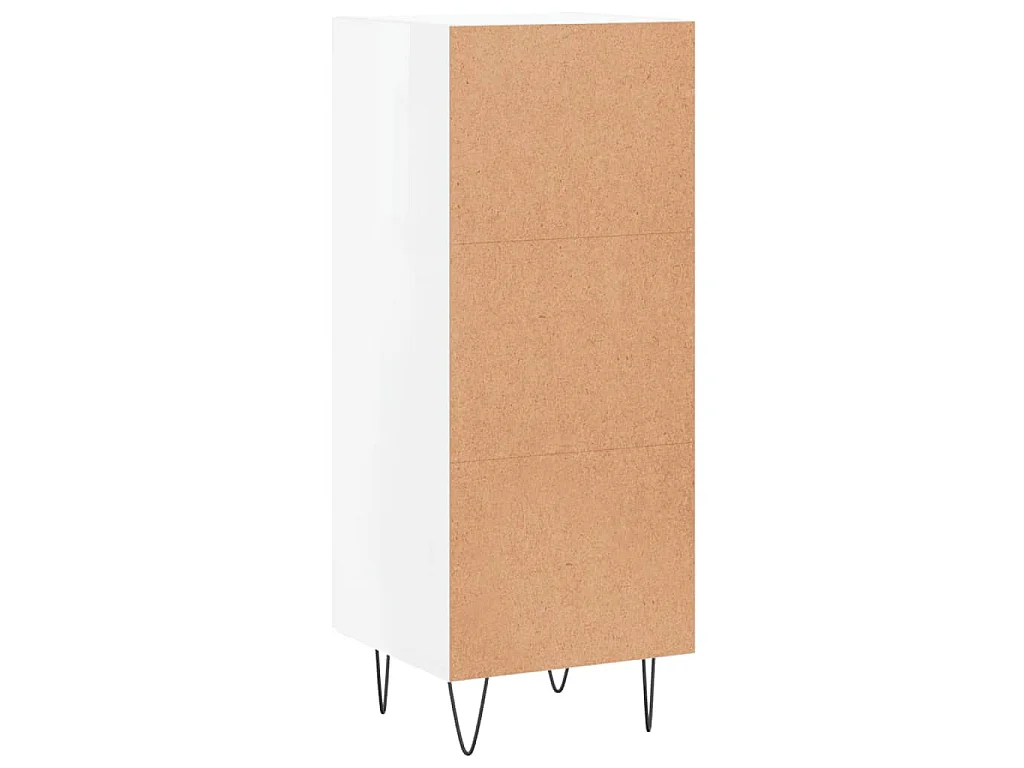 Buffet Blanc brillant 34,5x34x90 cm Bois d'ingénierie