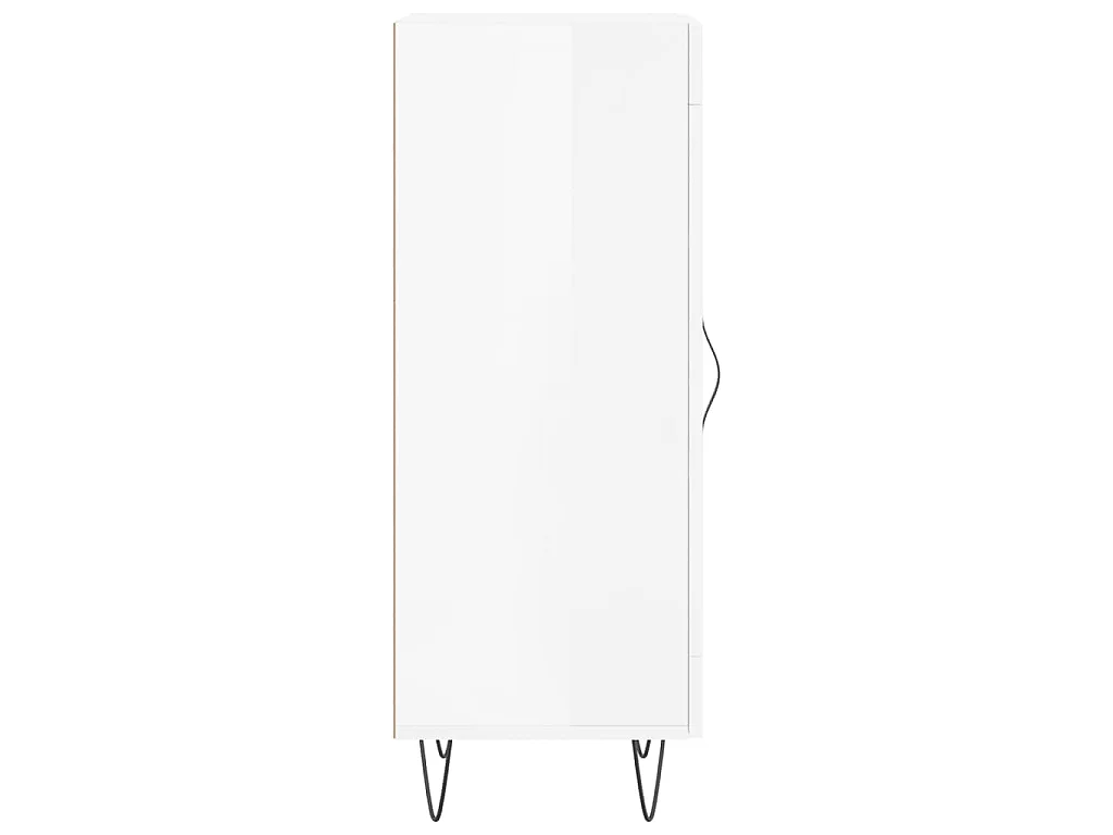 Buffet Blanc brillant 34,5x34x90 cm Bois d'ingénierie